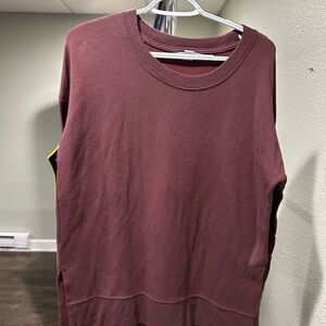 Athleta Maroon Crew Neck Top